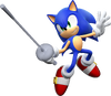 Artwork of Sonic fencing from Mario & Sonic at the London 2012 Olympic Games
