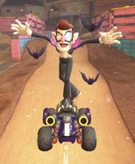 Waluigi (Wampire) performing a trick.