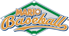 Early logo of Mario Superstar Baseball.