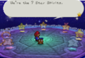 The Star Spirits talking to Mario on top of Shooting Star Summit