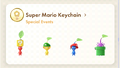 Each of the Super Mario Keychain Decor Pikmin, as seen in the in-game Decor menu