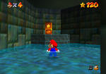 Mario in the basement of Mushroom Castle