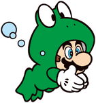 Artwork of Frog Mario from the detail page for Super Mario Bros. 3 on Mario Portal