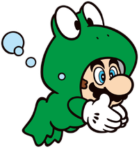 Artwork of Frog Mario from the detail page for Super Mario Bros. 3 on Mario Portal