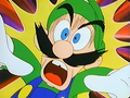 Luigi is startled by Boo Buddy Blocks.