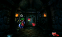 Two Sparks in the basement hallway of Luigi's Mansion'"`UNIQ--nowiki-00000000-QINU`"'s Nintendo 3DS remake.