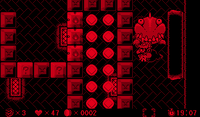 The second room in Stage 3 of Virtual Boy Wario Land, featuring a Big Mouth and a cache of coins