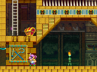 The completed mural in Poobah the Pharaoh's Pyramid from Wario: Master of Disguise.