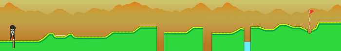 Hole 4 in Micro Golf Open in WarioWare Gold whose layout is consistent in each session.