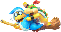 Artwork of Bowser Jr. and Kamek in Yoshi and the Mysterious Book