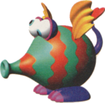Artwork of a Puffer from Yoshi's Story
