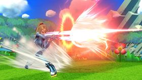 Zero Suit Samus' Paralyzer in Super Smash Bros. for Wii U.