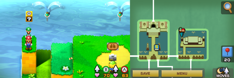 Thirteenth block in Beanbean Castle of Mario & Luigi: Superstar Saga + Bowser's Minions.