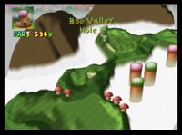 The first hole of Boo Valley from Mario Golf (Nintendo 64)