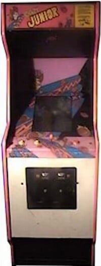 The American made arcade cabinet of Crazy Junior.