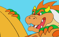 Bowser as he appears in the first cutscene of Hotel Mario.
