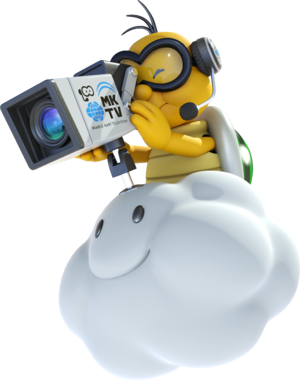 Artwork of Lakitu, from Mario Kart 8.