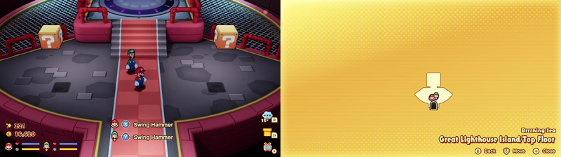 32nd and 33rd blocks in the Brrning Sea Great Lighthouse Island from Mario & Luigi: Brothership