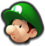 Baby Luigi's head icon in Mario Kart 8 Deluxe.