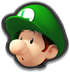 Baby Luigi's head icon in Mario Kart 8 Deluxe.