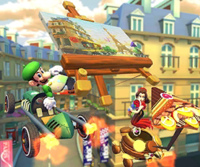 The icon of the Monty Mole Cup challenge from the 2021 Paris Tour in Mario Kart Tour.