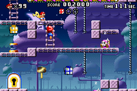 A portion of Level 5-5+ from the game Mario vs. Donkey Kong.