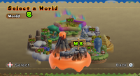 World 8 on the world select screen from New Super Mario Bros. Wii