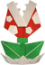 An origami Piranha Plant from Paper Mario: The Origami King.