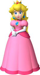 Artwork of Princess Peach for Mario & Sonic at the Olympic Winter Games (also used for Fortune Street and New Super Mario Bros. 2)