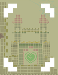 The vertical background mural of Fort Francis
