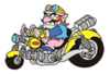 Sticker of Wario on the Wario Bike from Super Smash Bros. Brawl.