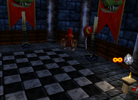 A red Banana Balloon in Creepy Castle.