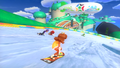 Daisy, Waluigi, Knuckles and Vector competing in Groove Pipe Snowboard