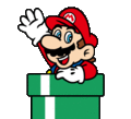 Mario entering a Warp Pipe.