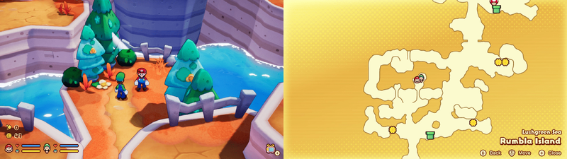 First hidden block in Rumbla Island from Mario & Luigi: Brothership.