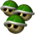 Artwork of Triple Green Shells in Mario Kart: Double Dash!! (also used for Mario Kart DS)