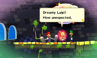 Screenshot of Dreamy Luigi from Mario & Luigi: Dream Team.