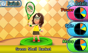 A Mii wearing gear from Mario Tennis Open