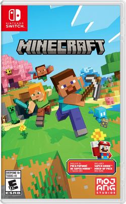 Updated North American physical box art for Minecraft on the Nintendo Switch.