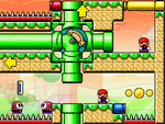 A screenshot of Room 3-8 from Mario vs. Donkey Kong 2: March of the Minis.