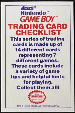 A Nintendo Game Boy Trading Card.