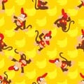 Yellow background with colored Donkey Kong iconsa