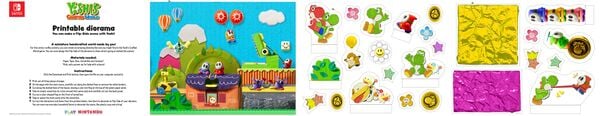 Printable sheets for a Yoshi's Crafted World diorama set
