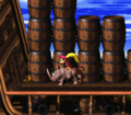 Rambi charging into a wall leading to the second Bonus Level