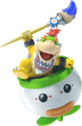 Bowser Jr. with his Junior Clown Car and magic brush