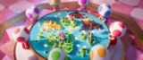 Toads also looking at a map of the Mushroom Kingdom and surrounding areas