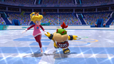 Peach and Bowser Jr. competing in figure skating.