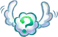 Artwork of a Winged Cloud, from Yoshi's New Island.