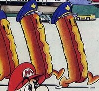 The crew of Mario's airline turned into hot dogs