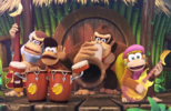 The Kongs celebrating their victory in the ending